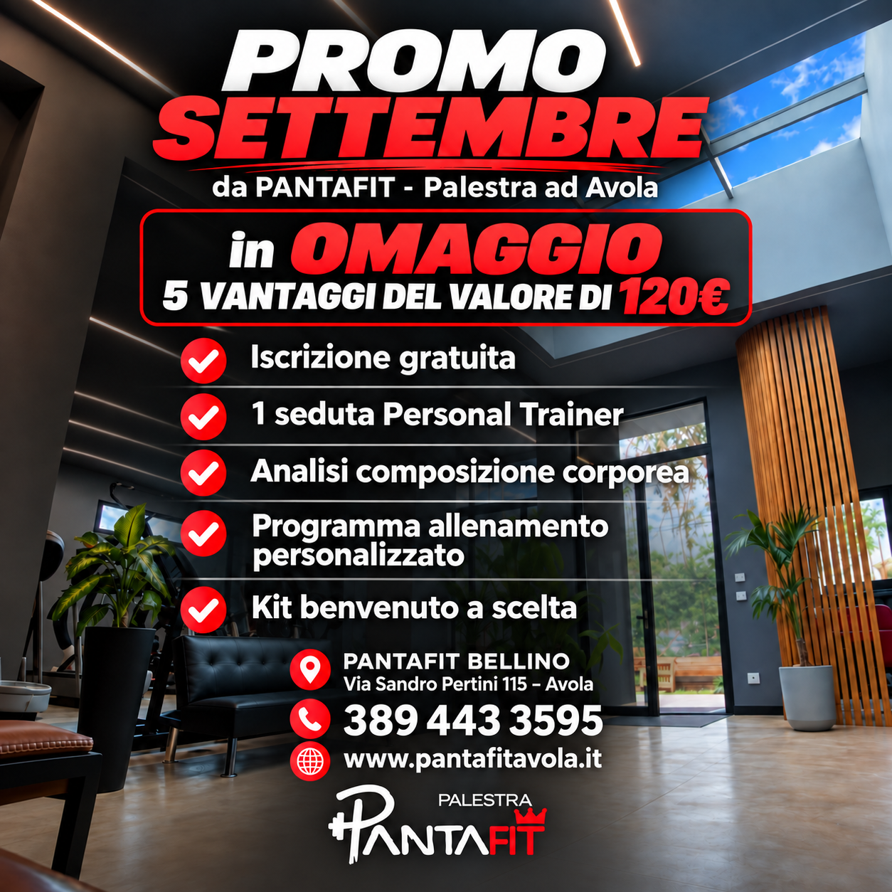Promo Settembre Pantafit - 5 Vantaggi Gratis